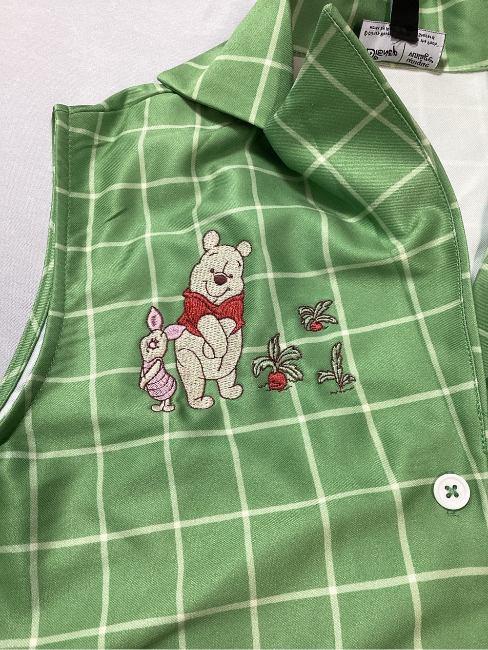 Disney Winnie the Pooh Unique Vintage Green Plaid Dress - Picture 4 of 14